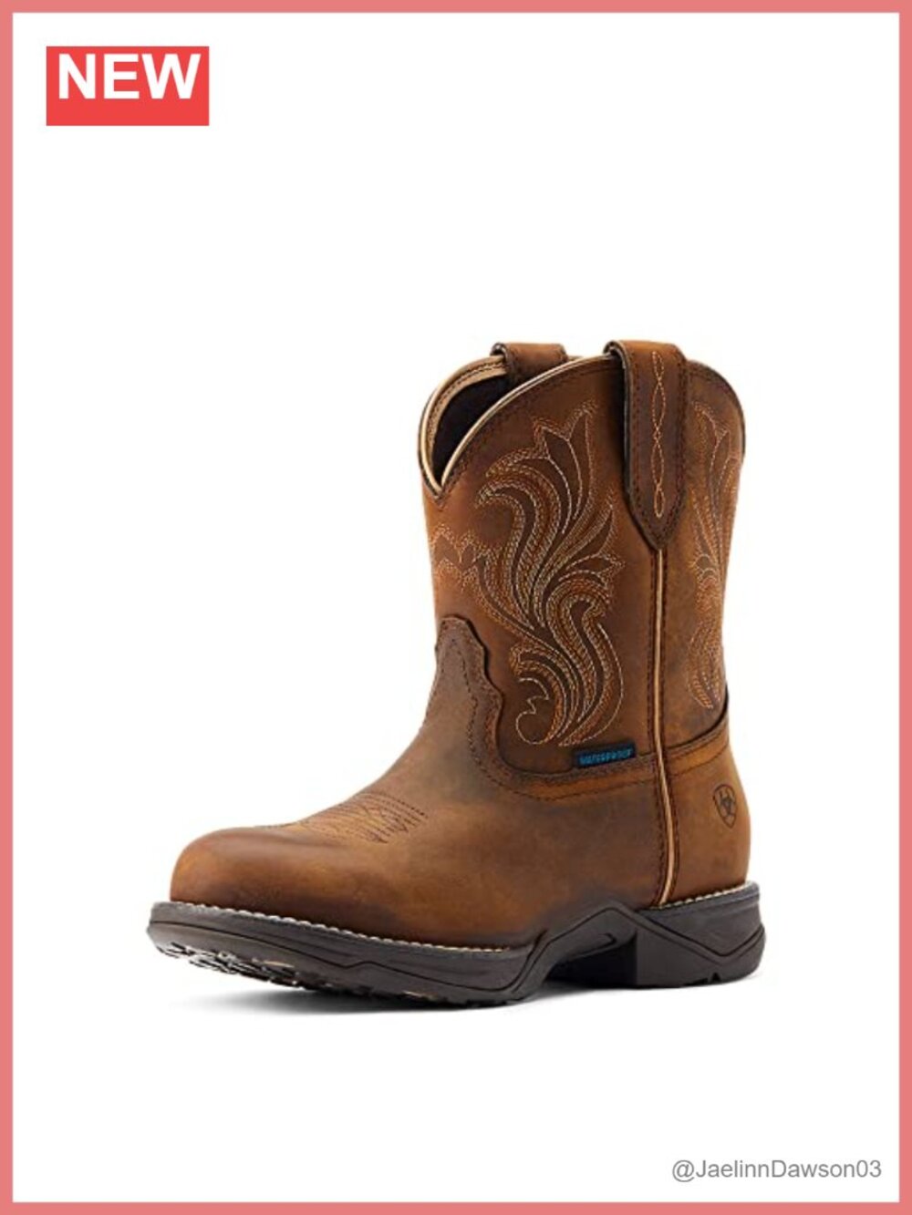 Ariat Anthem Round Toe Shortie Waterproof Western Boots Leather Equestrian